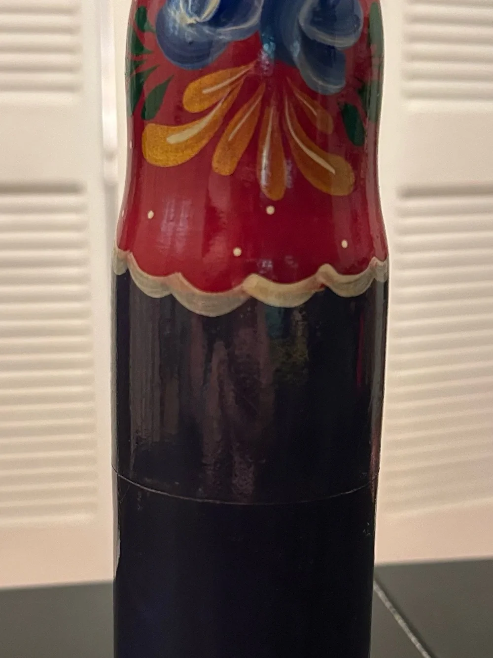 Hand-Painted Red Tall Russian Nesting Doll Vodka Bottle Holder Accent Figurine